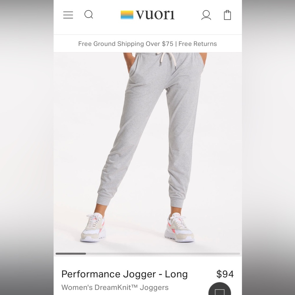 Vuori Performace Joggers - Pale Grey Heather (S)